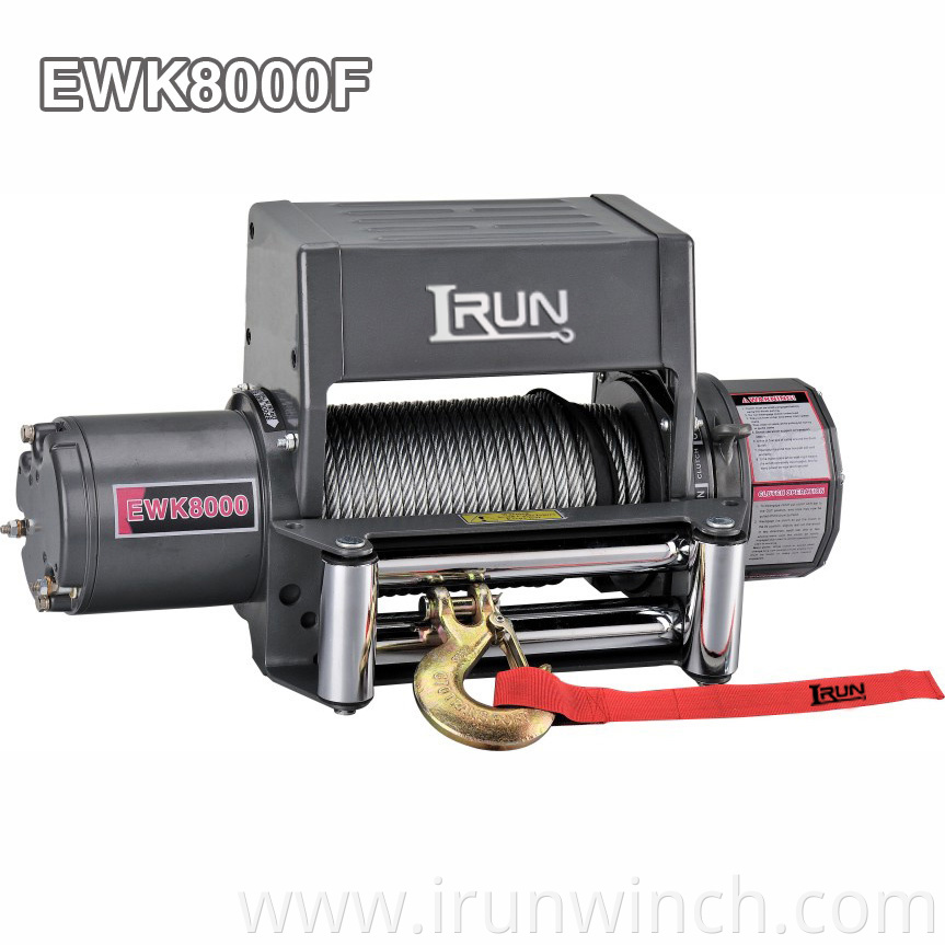 Electric Winch 8000Lbs With Permanent Magent Motor and Stand-up Control Box